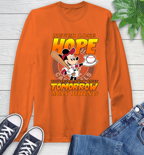 St.Louis Cardinals MLB Baseball Mickey Disney Never Lose Hope Long Sleeve T-Shirt 4