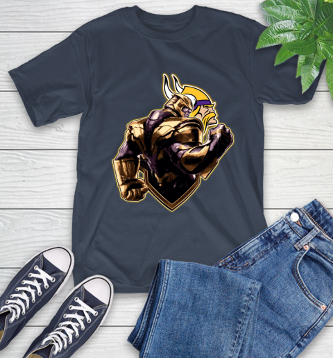 NFL Thanos Avengers Endgame Football Sports Minnesota Vikings T-Shirt 4