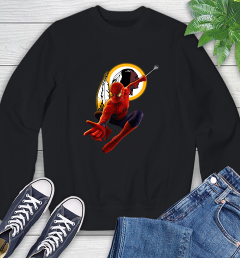 NFL Spider Man Avengers Endgame Football Washington Redskins Sweatshirt 2
