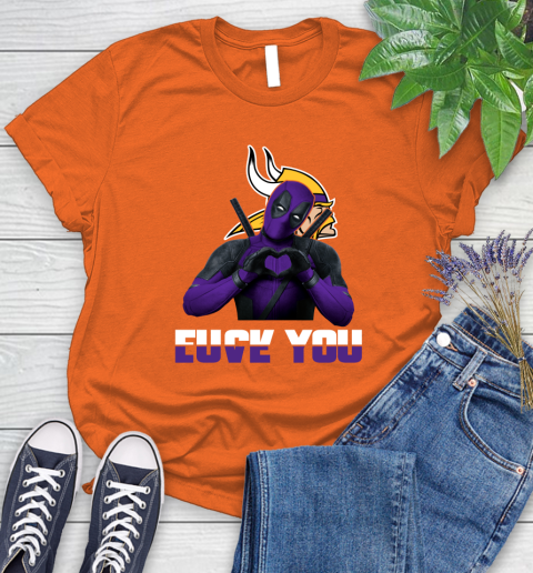NHL Minnesota Vikings Deadpool Love You Fuck You Football Sports Women's T-Shirt 3