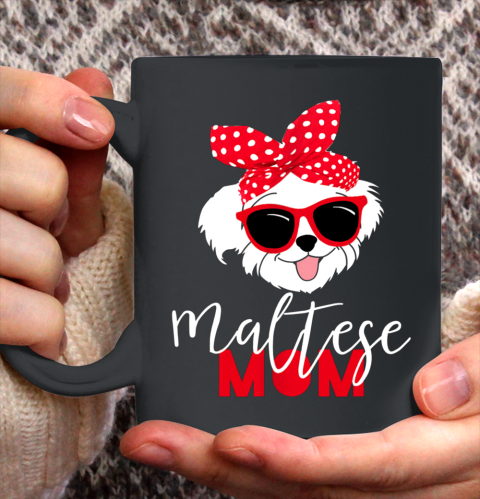Dog Mom Shirt Dog Lovers T Shirt Maltese Mom Fur Mama Ceramic Mug 11oz 2
