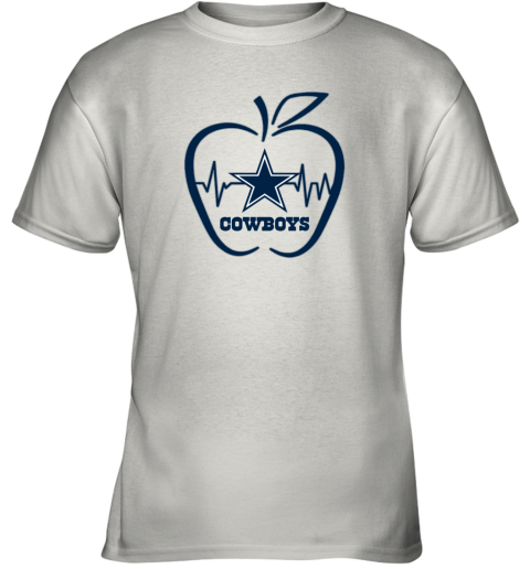 Apple Heartbeat Teacher Symbol Dallas Cowboys Youth Hoodie 