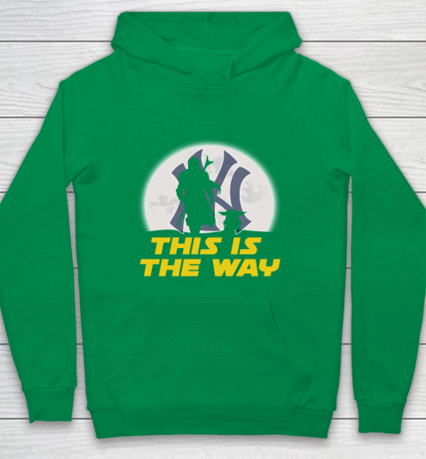 New York Yankees MLB Baseball Star Wars Yoda And Mandalorian This Is The Way Youth Hoodie 4