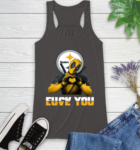 NHL Pittsburgh Steelers Deadpool Love You Fuck You Football Sports Racerback Tank 11