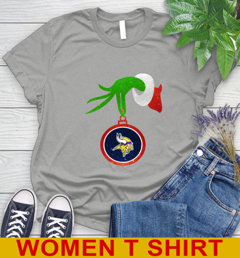 Minnesota Vikings Grinch Merry Christmas NFL Football Women's T-Shirt 11