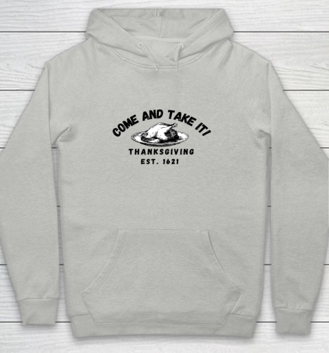 Come and Take It Thanksgiving Est 1621 Turkey Plate Youth Hoodie