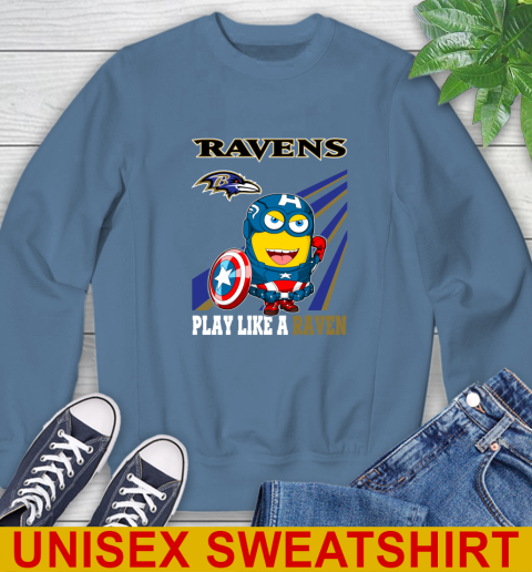 NFL Football Baltimore Ravens Captain America Marvel Avengers Minion Shirt Sweatshirt 10
