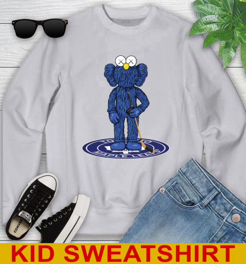 NHL Hockey Toronto Maple Leafs Kaws Bff Blue Figure Shirt Youth Sweatshirt 4