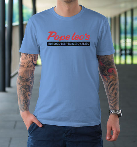 Pope Leo's Hot Dogs Beef Burgers Salads T-Shirt 7
