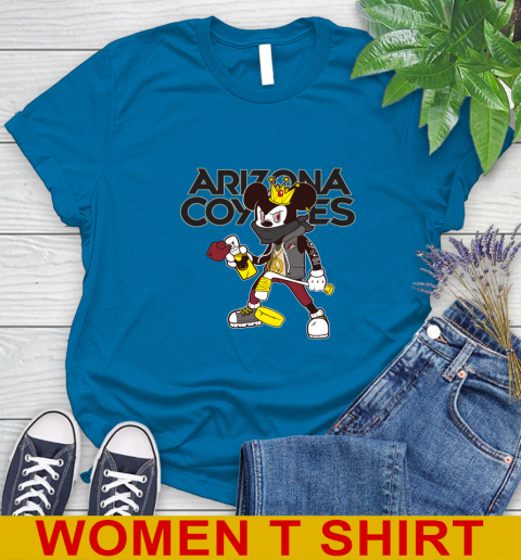 Arizona Coyotes NHL Hockey Mickey Peace Sign Sports Women's T-Shirt 7