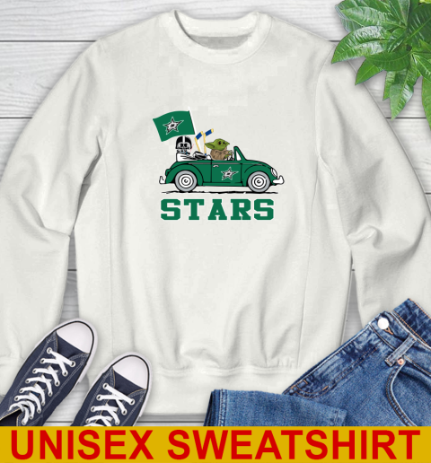 NHL Hockey Dallas Stars Darth Vader Baby Yoda Driving Star Wars Shirt Sweatshirt