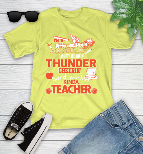 Oklahoma City Thunder NBA I'm A Difference Making Student Caring Basketball Loving Kinda Teacher Youth T-Shirt 10