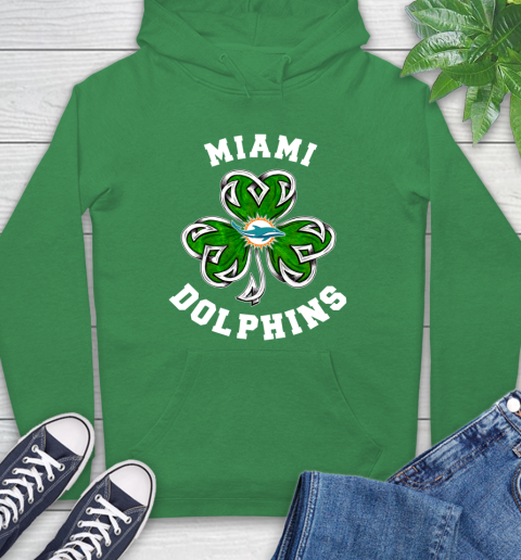 NFL Miami Dolphins Three Leaf Clover St Patrick's Day Football Sports Hoodie 8