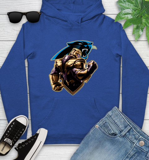 NFL Thanos Avengers Endgame Football Sports Carolina Panthers Youth Hoodie 9
