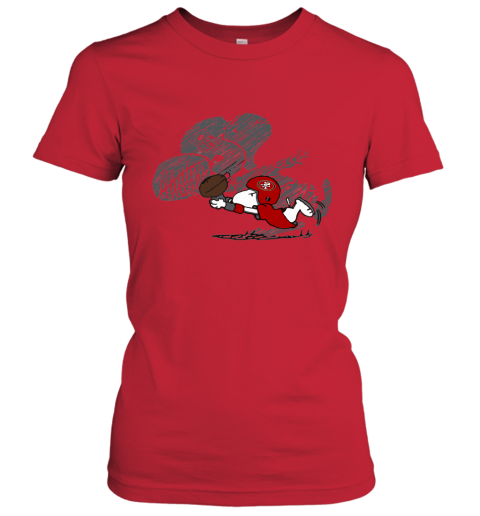 San Fracisco 49ers Snoopy Plays The Football Game Women's T-Shirt