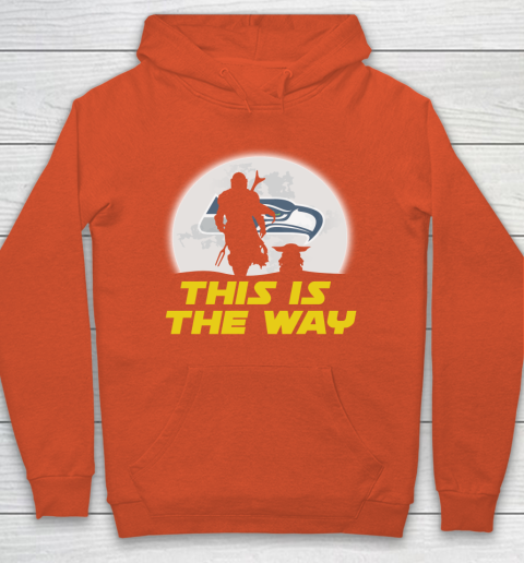 Seattle Seahawks NFL Football Star Wars Yoda And Mandalorian This Is The Way Hoodie - Image 4