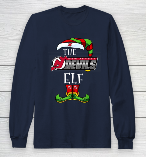 New Jersey Devils Christmas ELF Funny NHL Long Sleeve T-Shirt 2