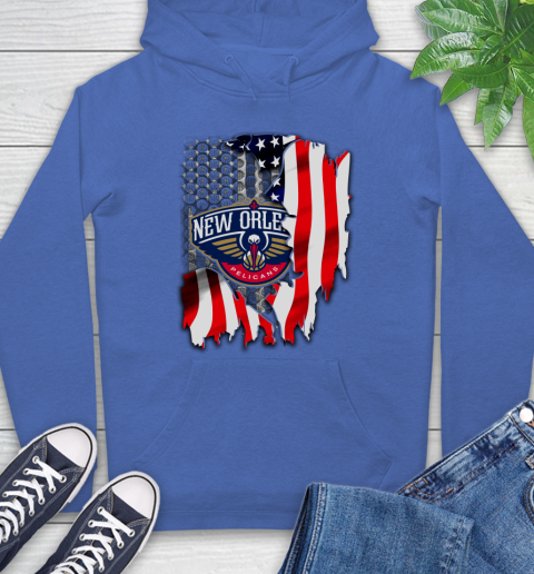 New Orleans Pelicans NBA Basketball American Flag Hoodie 9