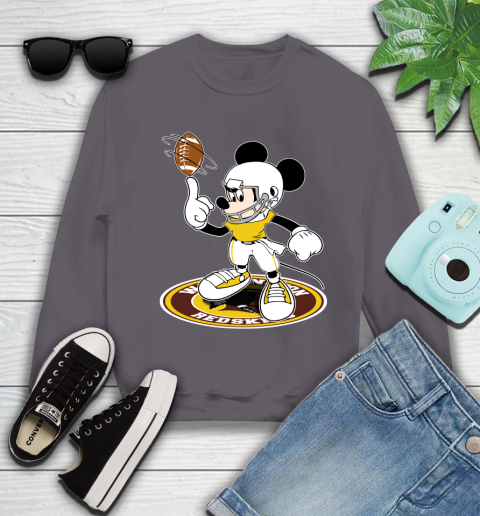 NFL Football Washington Redskins Cheerful Mickey Disney Shirt Youth Sweatshirt 5