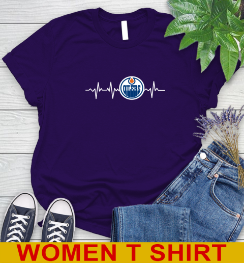 Edmonton Oilers NHL Hockey Heart Beat Shirt Women's T-Shirt 4