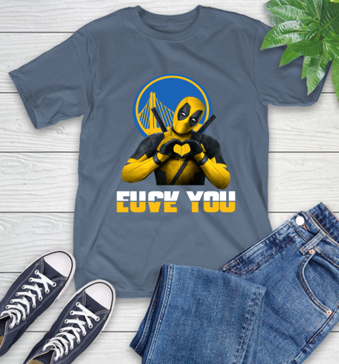 NBA Golden State Warriors Deadpool Love You Fuck You Basketball Sports T-Shirt 8