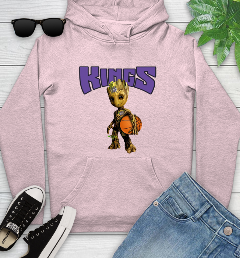 Sacramento Kings NBA Basketball Groot Marvel Guardians Of The Galaxy Youth Hoodie 10