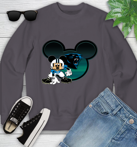 NFL Carolina Panthers Mickey Mouse Disney Football T Shirt Youth Sweatshirt 6