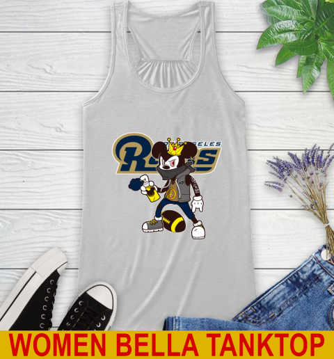Los Angeles Rams NFL Football Mickey Peace Sign Sports Racerback Tank