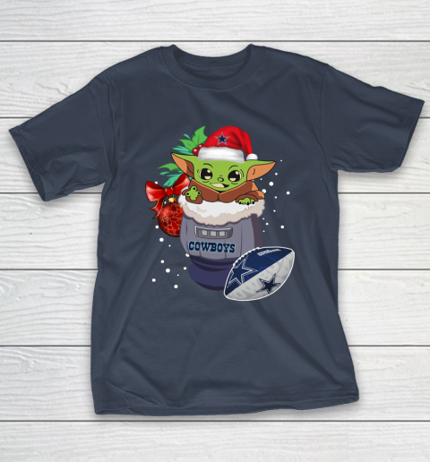 Dallas Cowboys Christmas Baby Yoda Star Wars Funny Happy NFL T-Shirt 5