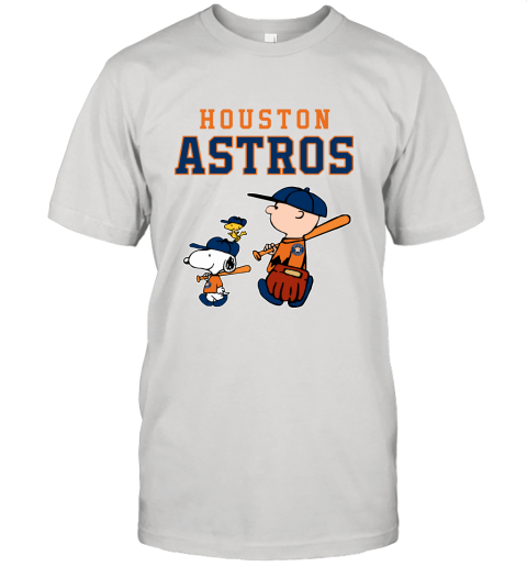 Houston Astros Let's Play Baseball Together Snoopy MLB Shirts Unisex Jersey Tee