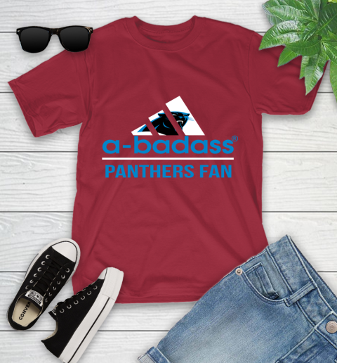 NFL A Badass Carolina Panthers Fan Adidas Football Sports Youth T-Shirt 14