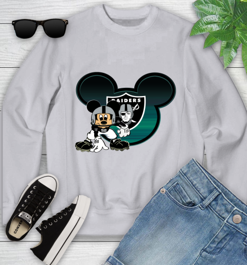 NFL Oakland Raiders Mickey Mouse Disney Football T Shirt Youth Sweatshirt 4