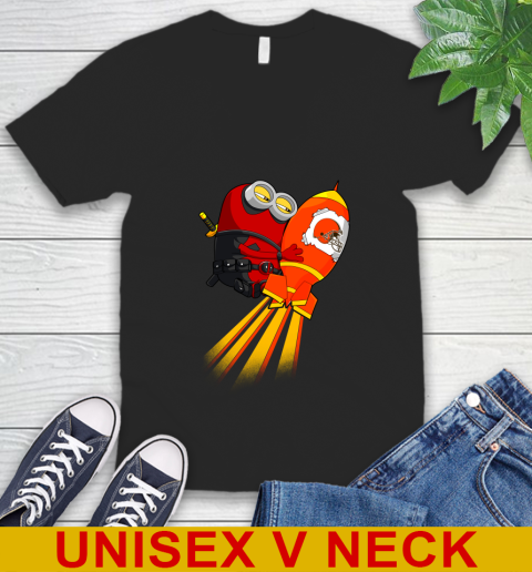 NFL Football Cleveland Browns Deadpool Minion Marvel Shirt V-Neck T-Shirt