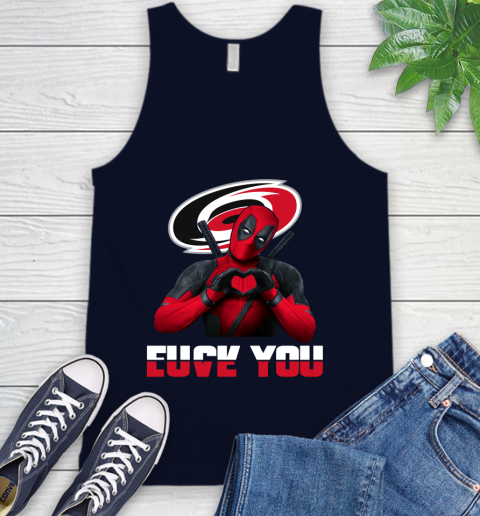 NHL Carolina Hurricanes Deadpool Love You Fuck You Hockey Sports Tank Top 2