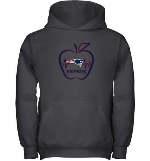 Apple Heartbeat Teacher Symbol New England Patriots Youth Hoodie