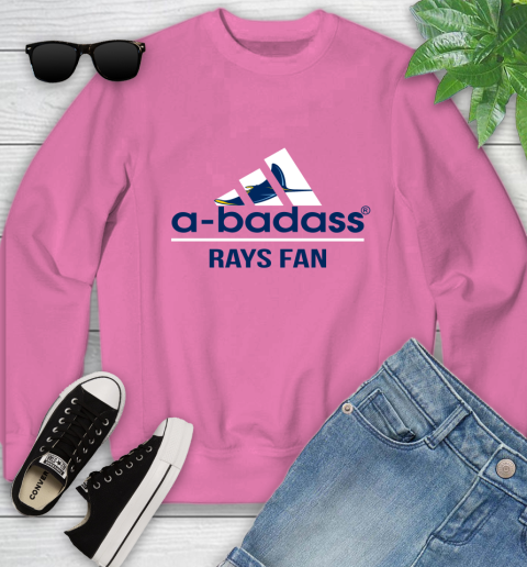 MLB A Badass Tampa Bay Rays Fan Adidas Baseball Sports Youth Sweatshirt 6