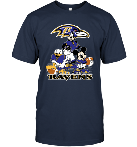 NFL Baltimore Ravens Mickey Mouse Donald Duck Goofy Football T