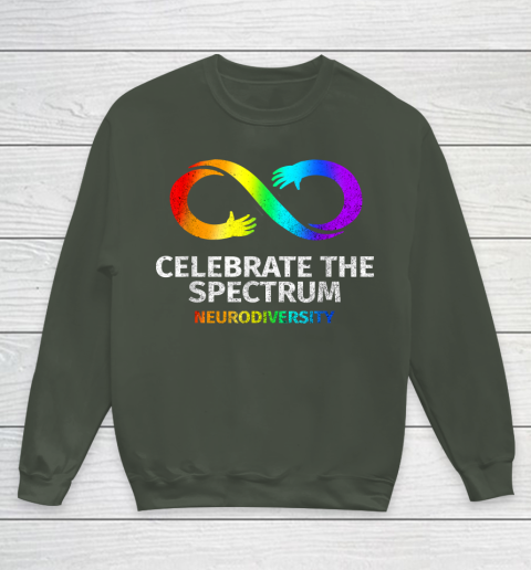 Neurodiversity Celebrate Spectrum Infinity Autism Awareness Youth Sweatshirt 8