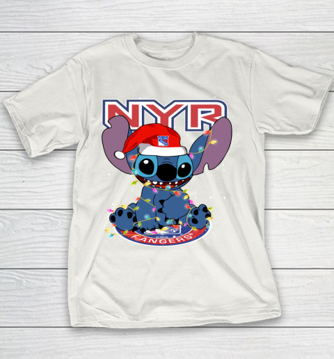 New York Rangers NHL Hockey noel stitch Christmas Youth T-Shirt