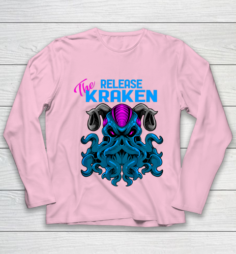 Kraken Sea Monster Vintage Release the Kraken Giant Kraken Youth Long Sleeve 6