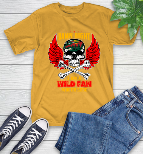 NHL Damn Right I Am A Minnesota Wild Win Or Lose Skull Hockey Sports T-Shirt 2