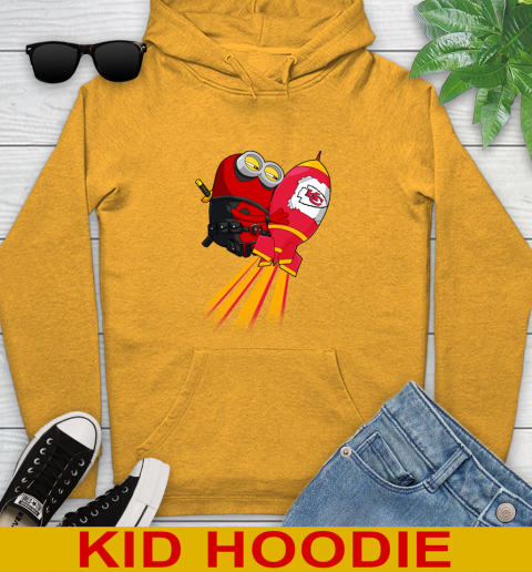 NFL Football Kansas City Chiefs Deadpool Minion Marvel Shirt Youth Hoodie 2