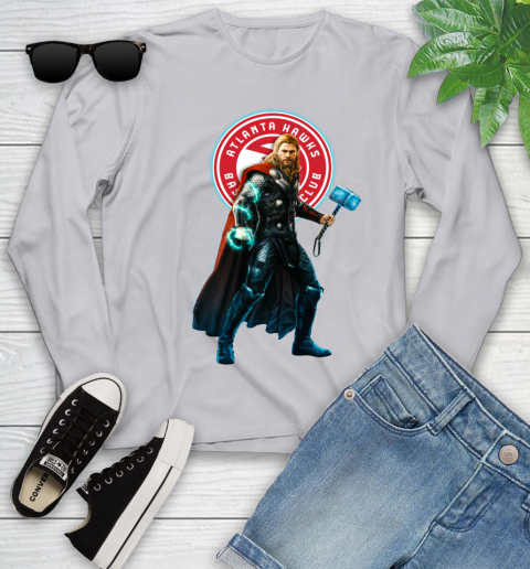 NBA Thor Avengers Endgame Basketball Atlanta Hawks Youth Long Sleeve 5