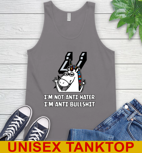 San Antonio Spurs NBA Basketball Unicorn I'm Not Anti Hater I'm Anti Bullshit Tank Top 7