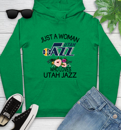 NBA Just A Woman Who Loves Utah Jazz Basketball Sports Youth Hoodie 5