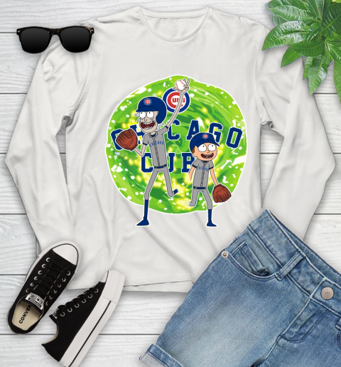 MLB Chicago Cubs Rick And Morty Baseball Sports Youth Long Sleeve 12