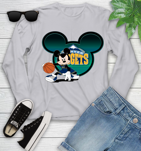 NBA Denver Nuggets Mickey Mouse Disney Basketball Youth Long Sleeve 5