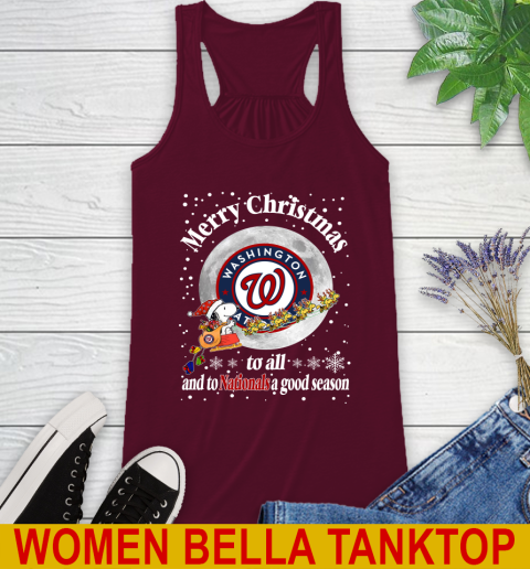 Washington Nationals Merry Christmas To All And To Nationals A Good Season MLB Baseball Sports Racerback Tank - Image 3