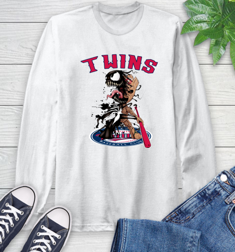 MLB Minnesota Twins Baseball Venom Groot Guardians Of The Galaxy Long Sleeve T-Shirt