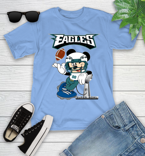 NFL Philadelphia Eagles Mickey Mouse Disney Super Bowl Football T Shirt Youth T-Shirt 11